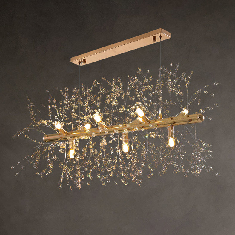 Contemporary Creative Crystal Island Light Fixture for Drawing Room Bedroom