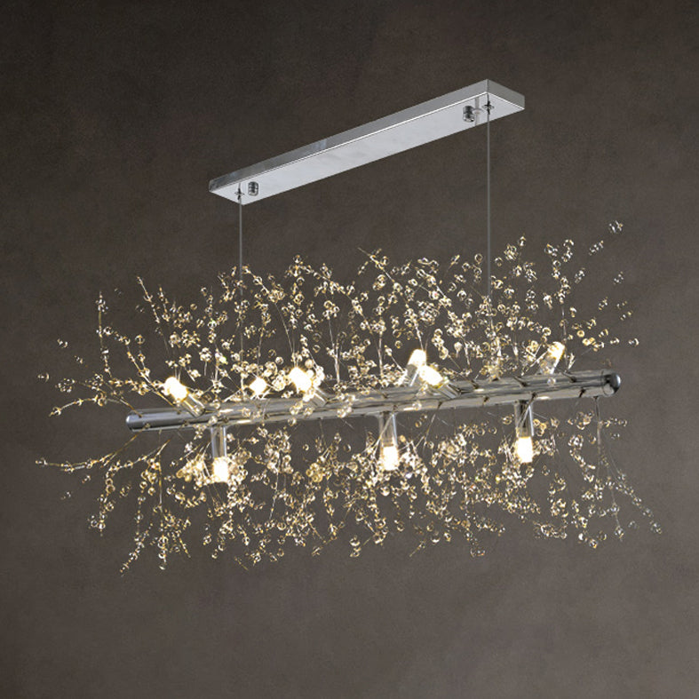 Contemporary Creative Crystal Island Light Fixture for Drawing Room Bedroom