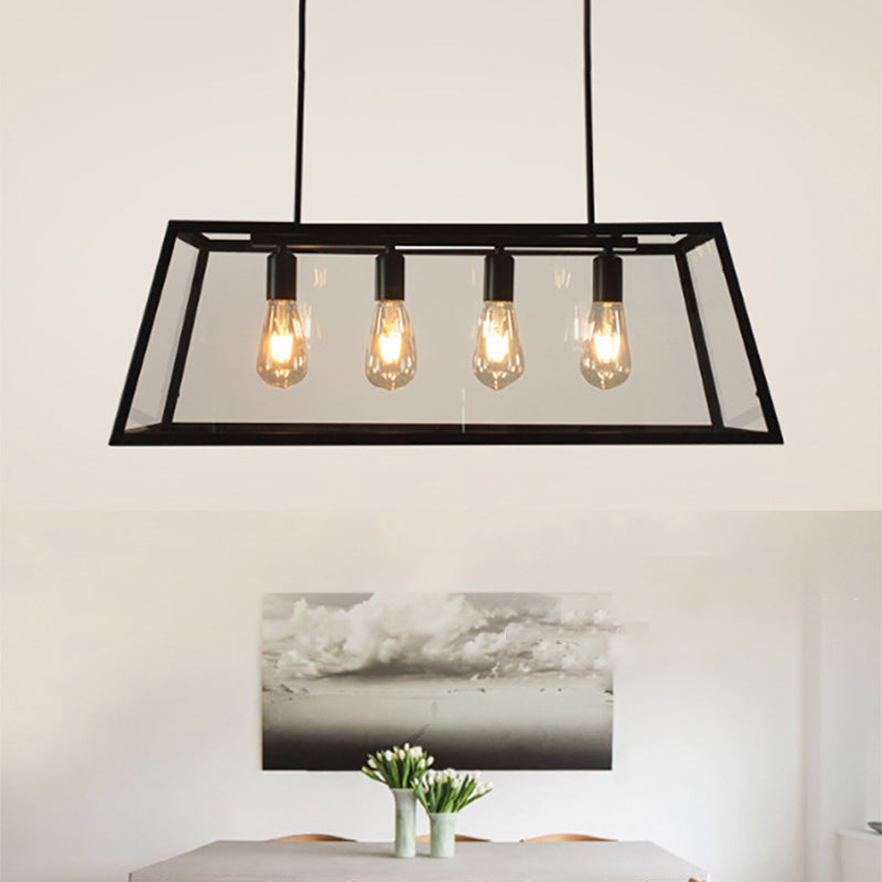 Lampada dell'isola industriale con tonalità di vetro per la caffetteria del salotto