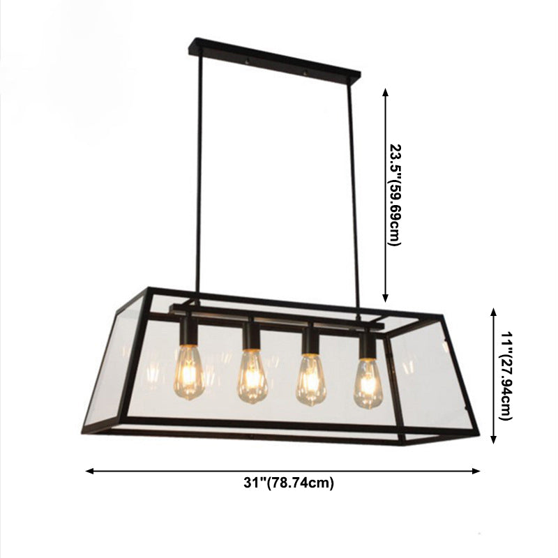 Lampada dell'isola industriale con tonalità di vetro per la caffetteria del salotto