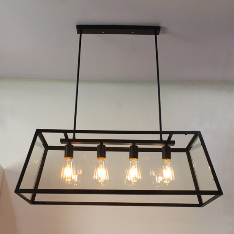 Lampada dell'isola industriale con tonalità di vetro per la caffetteria del salotto