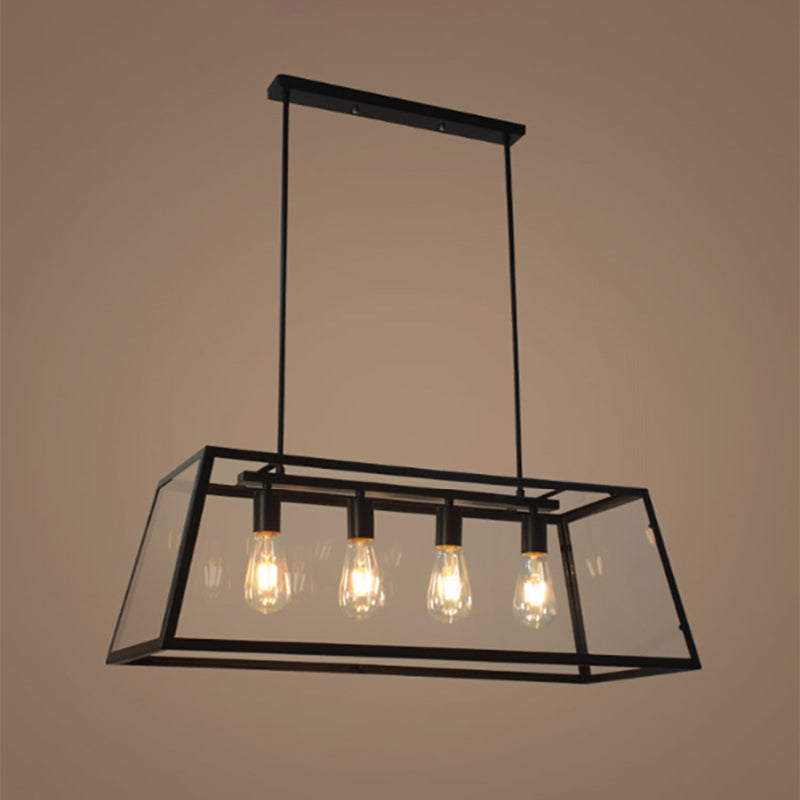 Lampada dell'isola industriale con tonalità di vetro per la caffetteria del salotto