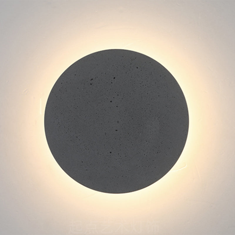 Lámpara de luz redonda de pared moderna lámpara de pared gris de 1 luz con sombra de cemento