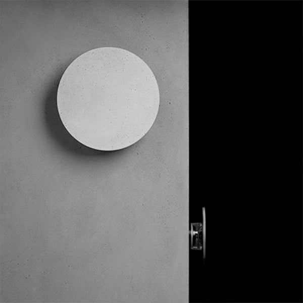 Lámpara de luz redonda de pared moderna lámpara de pared gris de 1 luz con sombra de cemento