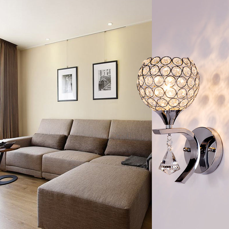 Modern Creative Crystal Disponce Light 1 Light Ball Wall Donce para el dormitorio del hotel y la cama