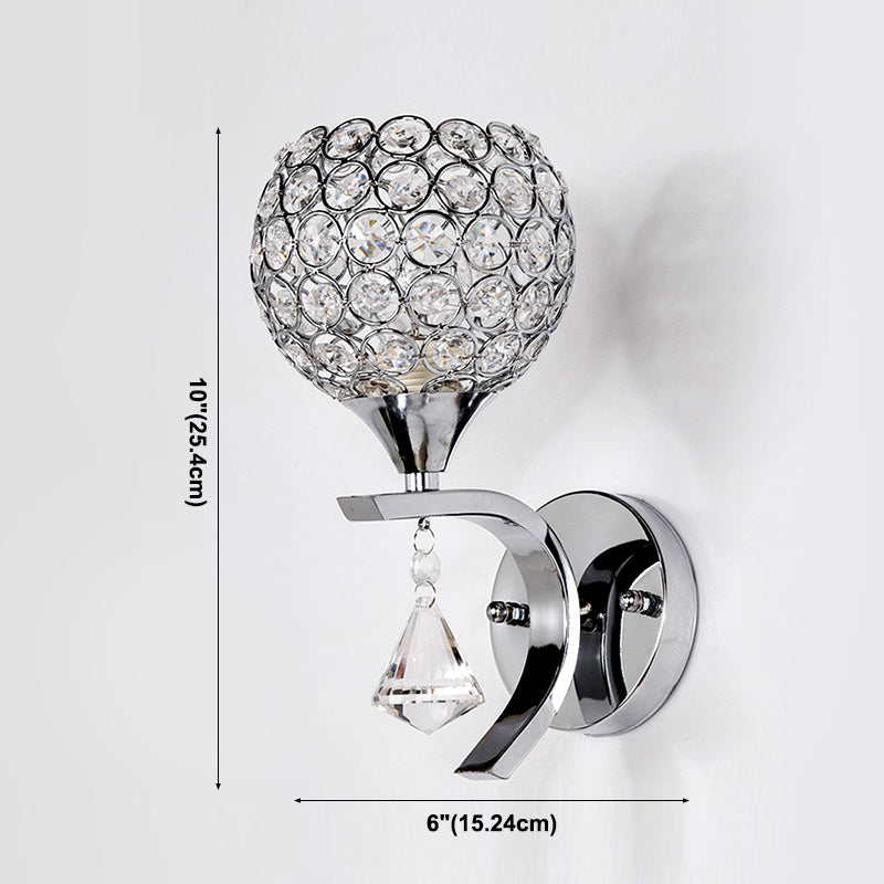 Modern Creative Crystal Disponce Light 1 Light Ball Wall Donce para el dormitorio del hotel y la cama