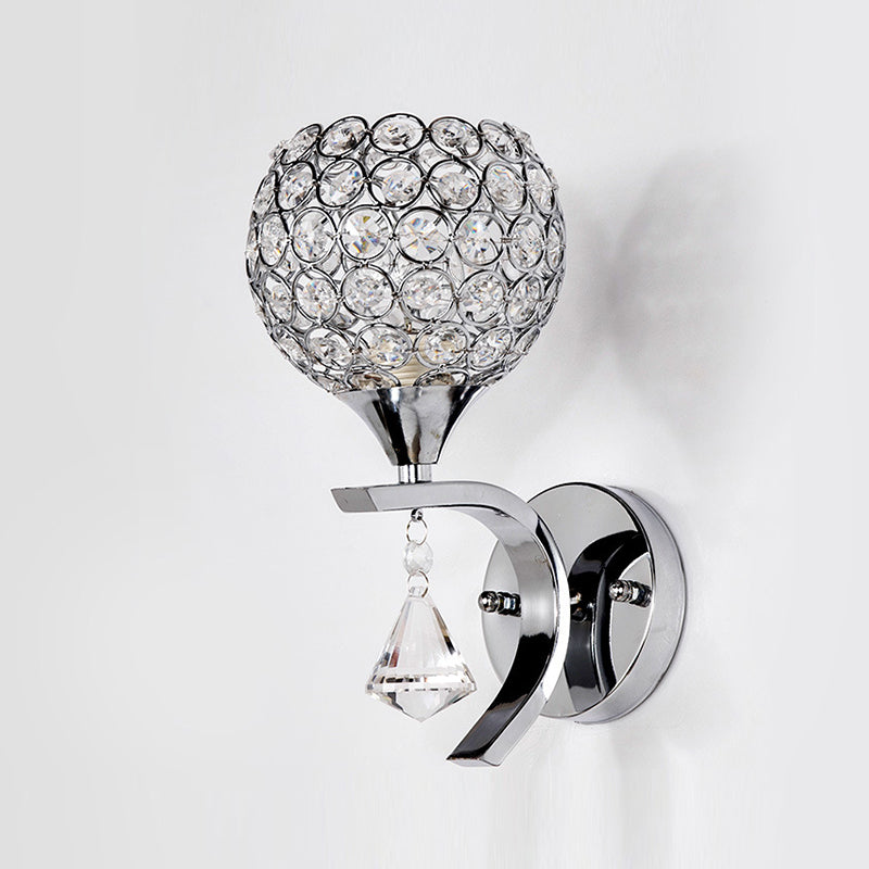 Modern Creative Crystal Disponce Light 1 Light Ball Wall Donce para el dormitorio del hotel y la cama
