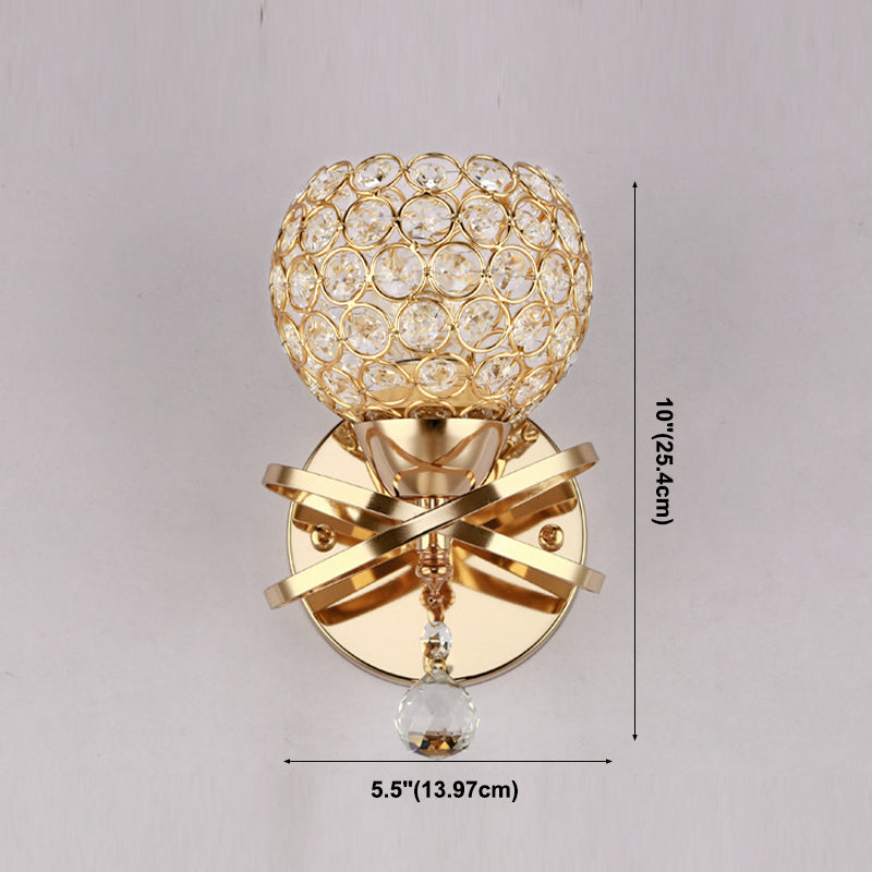 Éclairage d'applications à balle pour la chambre à coucher d'une lumière antique Éclairage mural en cristal clair