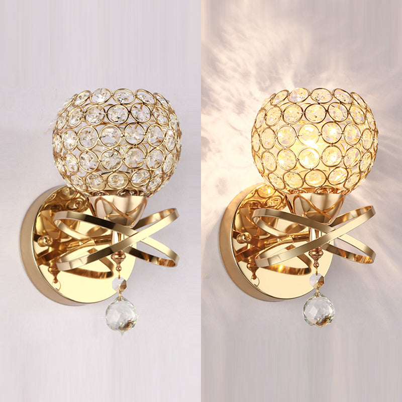 Éclairage d'applications à balle pour la chambre à coucher d'une lumière antique Éclairage mural en cristal clair