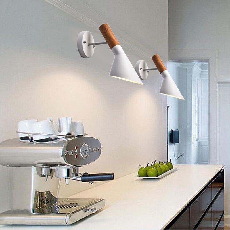 Cone Wall Mounted Lamps Vintage Industrial Metal Wall Sconces Lighting Fixtures for Courtyard