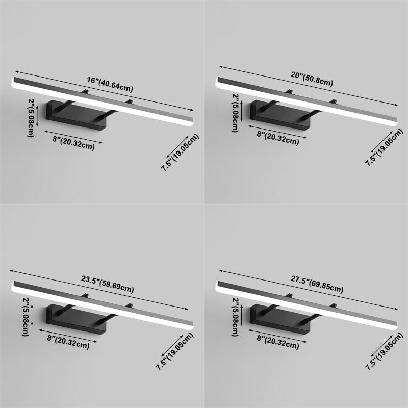 Accesorio de lámparas de espejo LED de estilo moderno nórdico Smart Smart ajustable Mirror de luz para baño