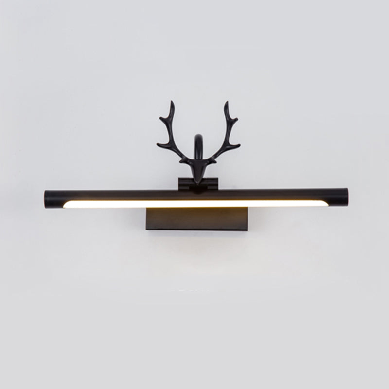 LED Copper Mirror Lamp American Retro Style Bathroom Toilet Antler Mirror Light Fixture