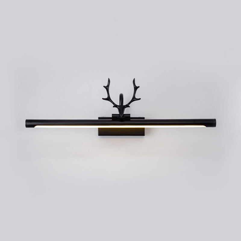 LED Copper Mirror Lamp American Retro Style Bathroom Toilet Antler Mirror Light Fixture