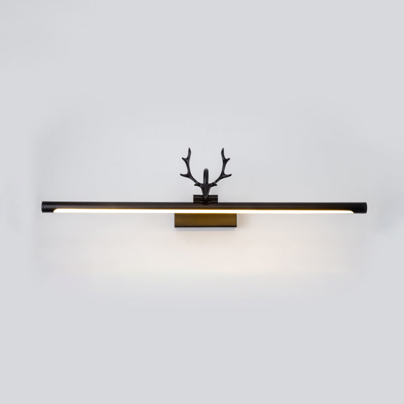 LED Copper Mirror Lamp American Retro Style Bathroom Toilet Antler Mirror Light Fixture