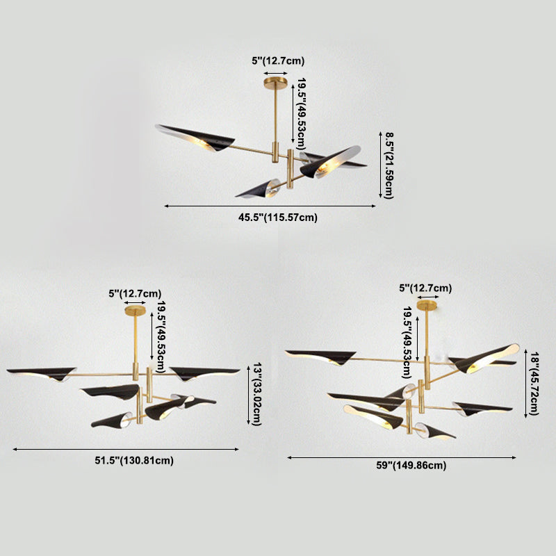 Luci sospese postmoderne Multi lampadario in metallo per la camera da letto del soggiorno