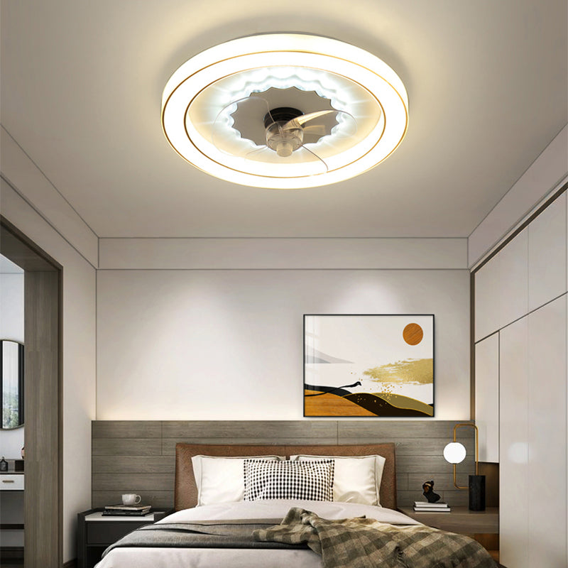 Kreisförmige Halbflush Mount Light Einfachheit Acryl Schlafzimmer LED Deckenventilator Licht