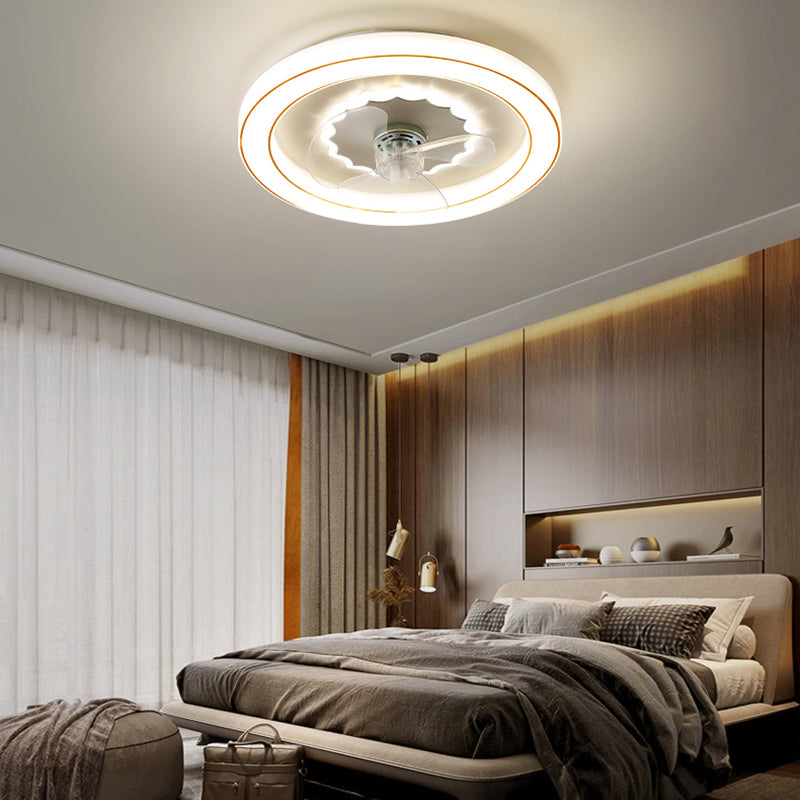 Kreisförmige Halbflush Mount Light Einfachheit Acryl Schlafzimmer LED Deckenventilator Licht