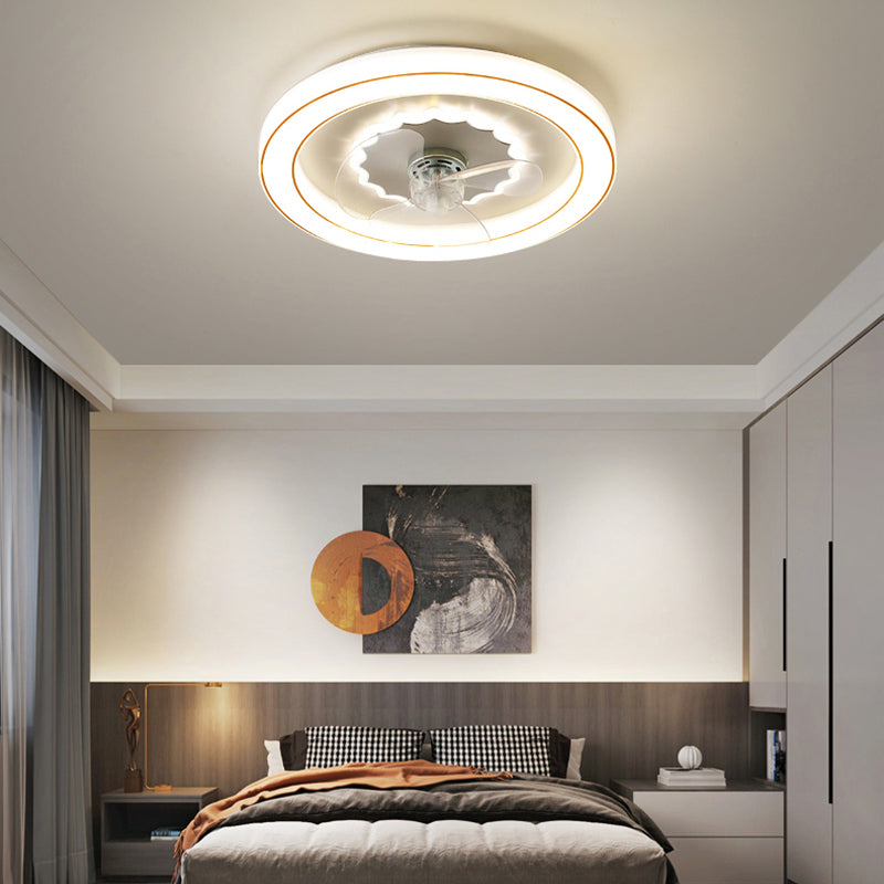 Kreisförmige Halbflush Mount Light Einfachheit Acryl Schlafzimmer LED Deckenventilator Licht