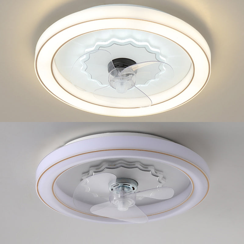 Kreisförmige Halbflush Mount Light Einfachheit Acryl Schlafzimmer LED Deckenventilator Licht