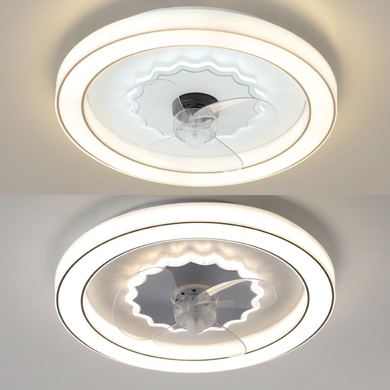 Kreisförmige Halbflush Mount Light Einfachheit Acryl Schlafzimmer LED Deckenventilator Licht