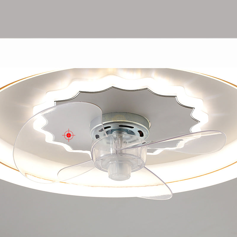Kreisförmige Halbflush Mount Light Einfachheit Acryl Schlafzimmer LED Deckenventilator Licht