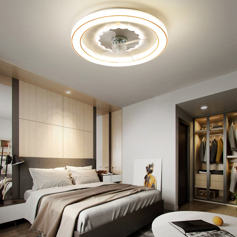 Kreisförmige Halbflush Mount Light Einfachheit Acryl Schlafzimmer LED Deckenventilator Licht