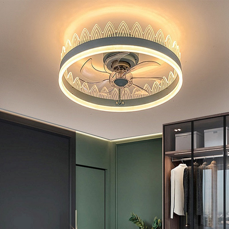 Makkaronkronenförmige Lüfterbeleuchtung Acrylschlafzimmer LED Semi Flush Light