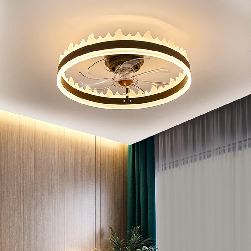 Makkaronkronenförmige Lüfterbeleuchtung Acrylschlafzimmer LED Semi Flush Light