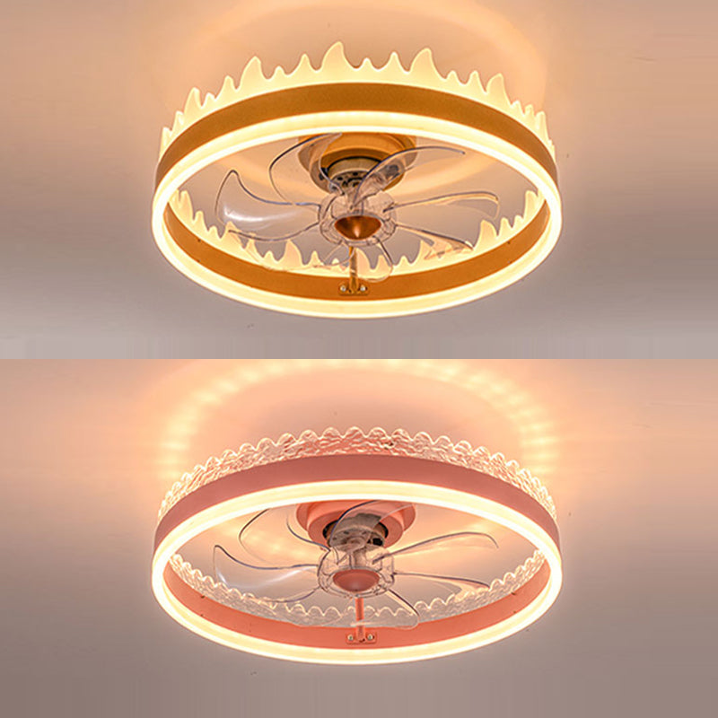 Makkaronkronenförmige Lüfterbeleuchtung Acrylschlafzimmer LED Semi Flush Light