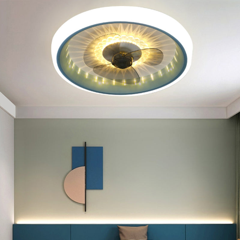 Acrylkreis Deckenventilator Leuchte Leuchte Makkaron LED Flush Mount Leuchte für Schlafzimmer
