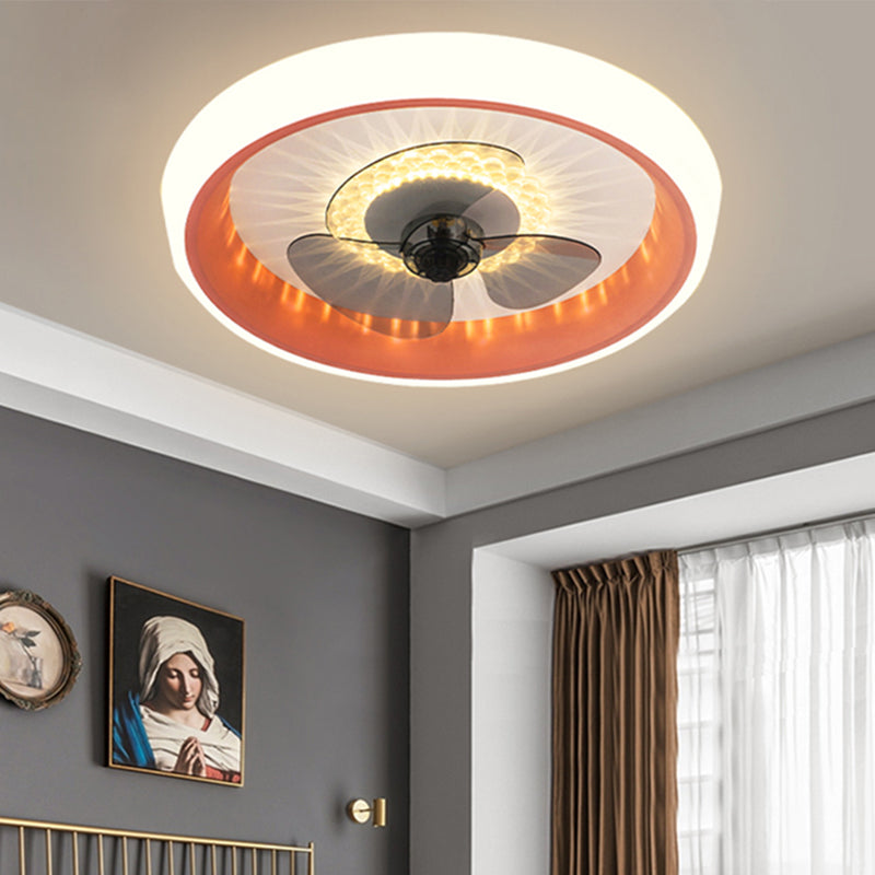 Acrylkreis Deckenventilator Leuchte Leuchte Makkaron LED Flush Mount Leuchte für Schlafzimmer