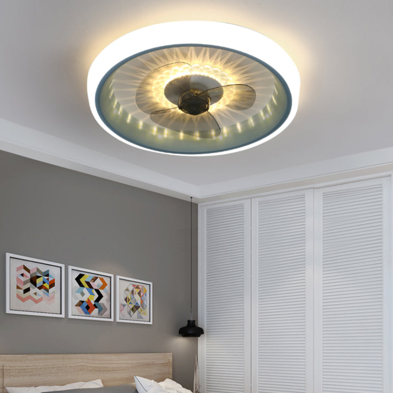 Acrylkreis Deckenventilator Leuchte Leuchte Makkaron LED Flush Mount Leuchte für Schlafzimmer
