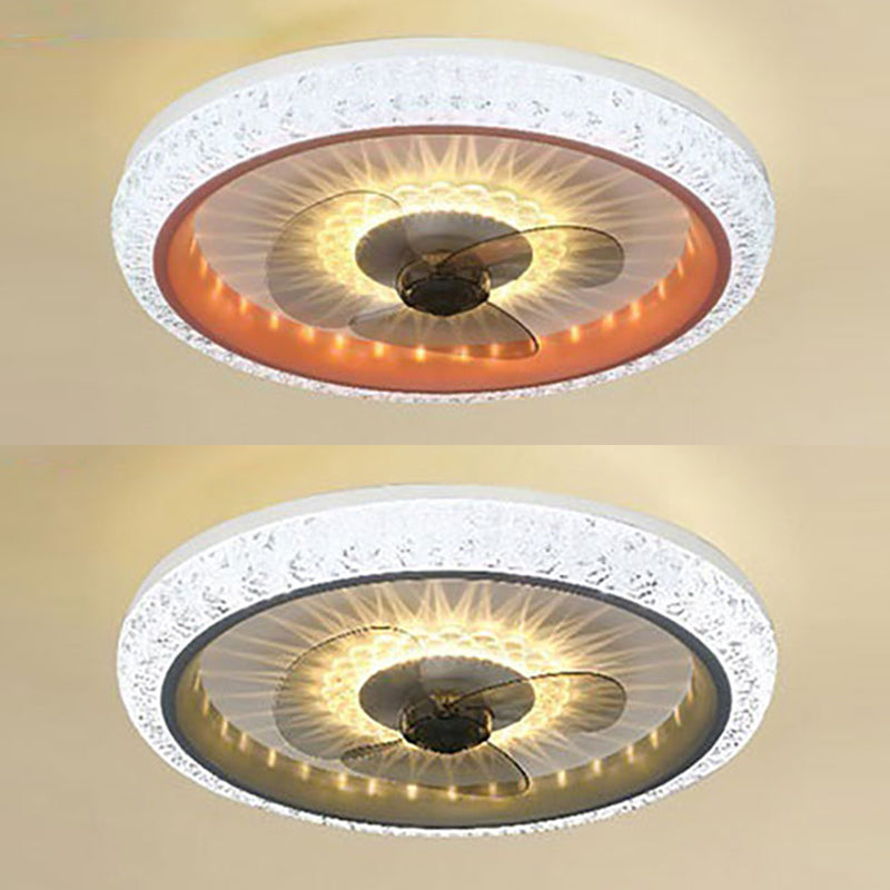 Acrylkreis Deckenventilator Leuchte Leuchte Makkaron LED Flush Mount Leuchte für Schlafzimmer