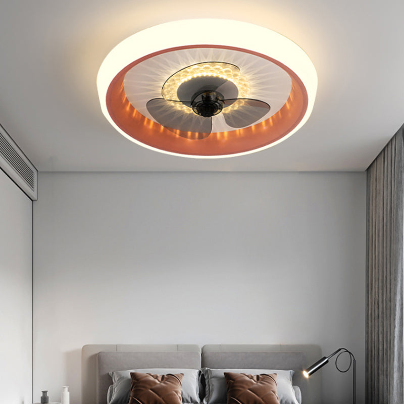 Acrylkreis Deckenventilator Leuchte Leuchte Makkaron LED Flush Mount Leuchte für Schlafzimmer