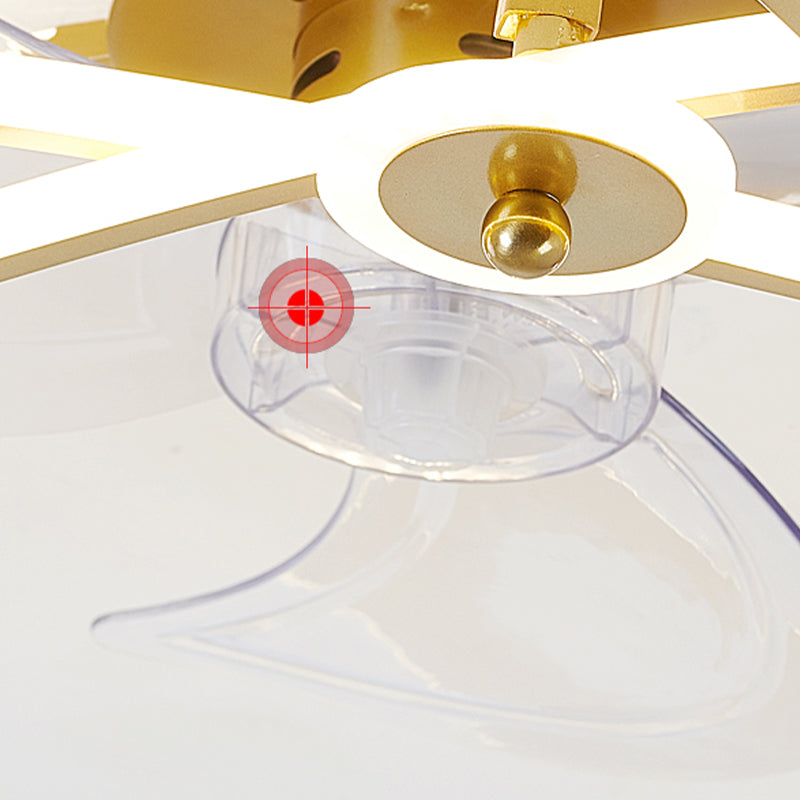 Heart Shaped Semi Flush Mount Fan Lamp Cartoon Metal Bedroom LED Ceiling Fan with Light