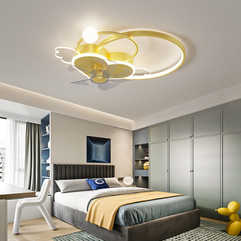 Heart and Halo en forma de techo en forma de anillo Cartoon acrílico LED LED Semi Flush Light