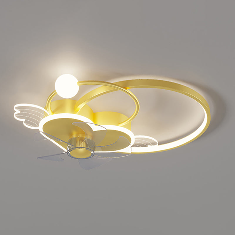 Heart and Halo en forma de techo en forma de anillo Cartoon acrílico LED LED Semi Flush Light