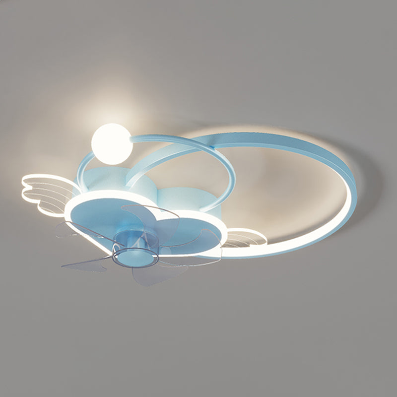 Heart and Halo en forma de techo en forma de anillo Cartoon acrílico LED LED Semi Flush Light