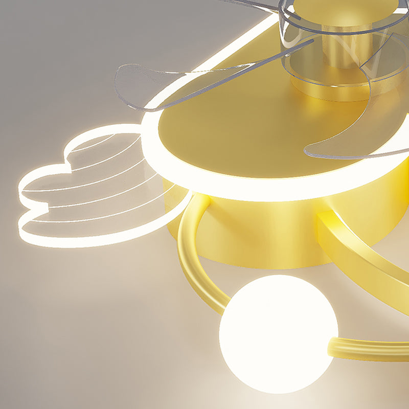 Heart and Halo en forma de techo en forma de anillo Cartoon acrílico LED LED Semi Flush Light