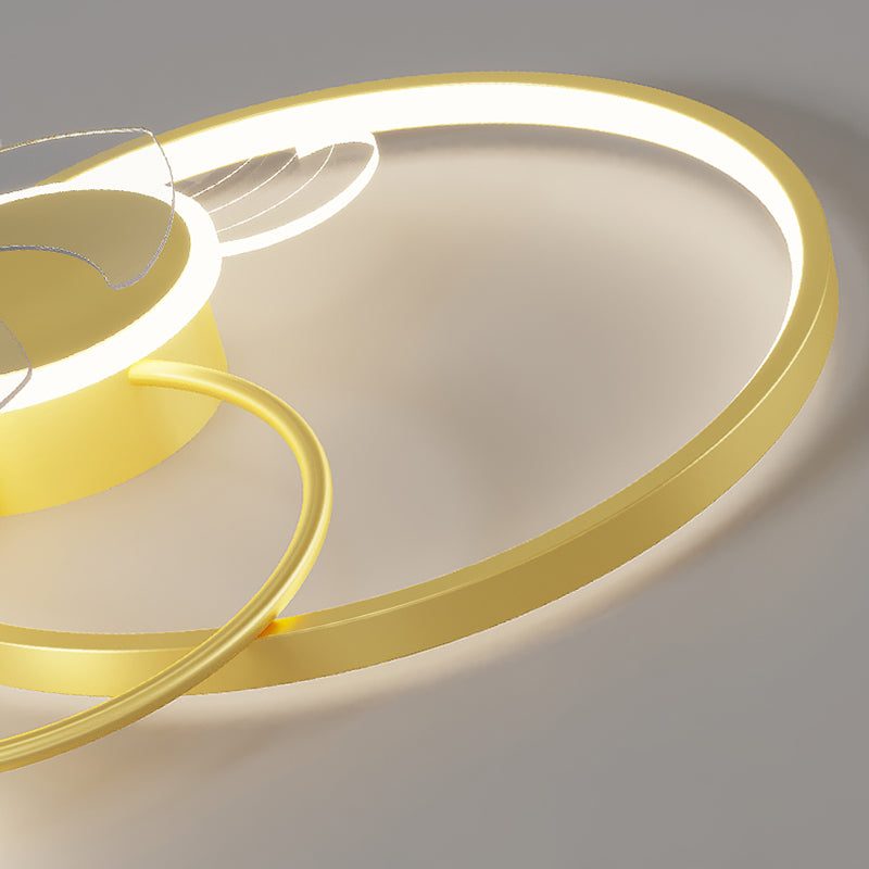 Heart and Halo en forma de techo en forma de anillo Cartoon acrílico LED LED Semi Flush Light