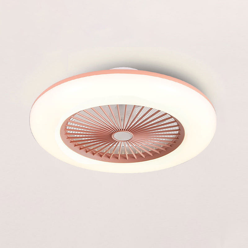 Runde Lüfterleuchte Deckenleuchte Makkaron Acryl -Esszimmer LED Semi Flush Light