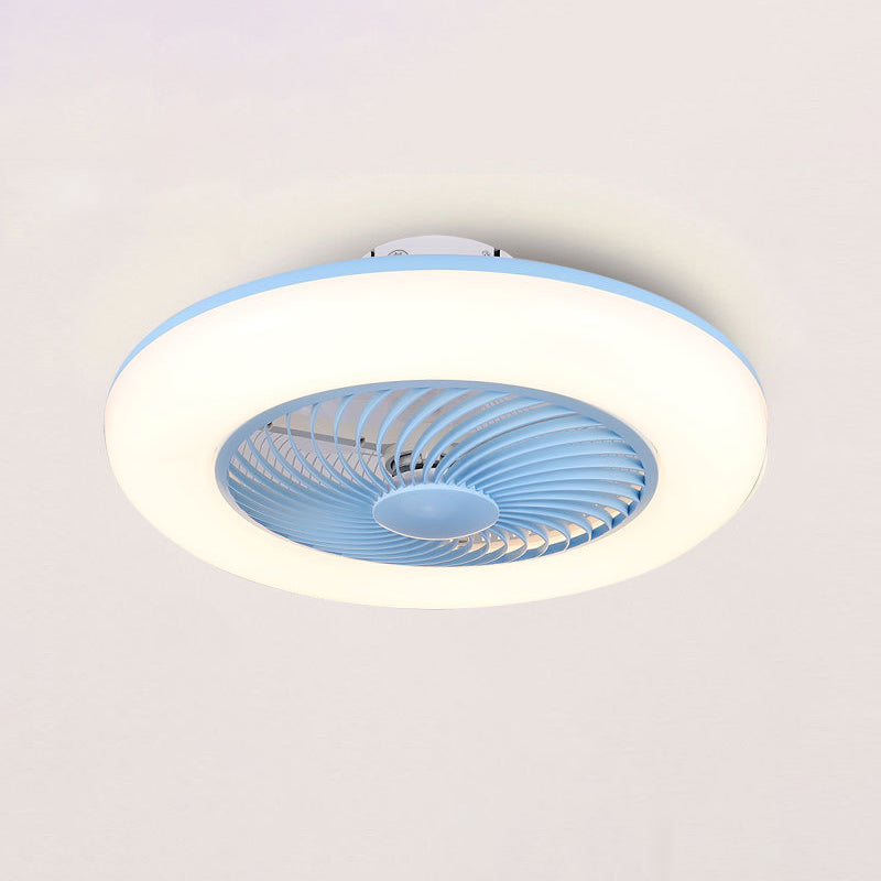 Runde Lüfterleuchte Deckenleuchte Makkaron Acryl -Esszimmer LED Semi Flush Light