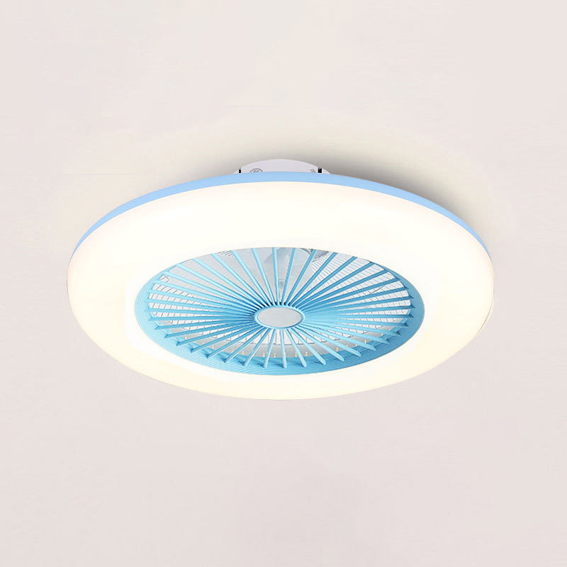 Runde Lüfterleuchte Deckenleuchte Makkaron Acryl -Esszimmer LED Semi Flush Light