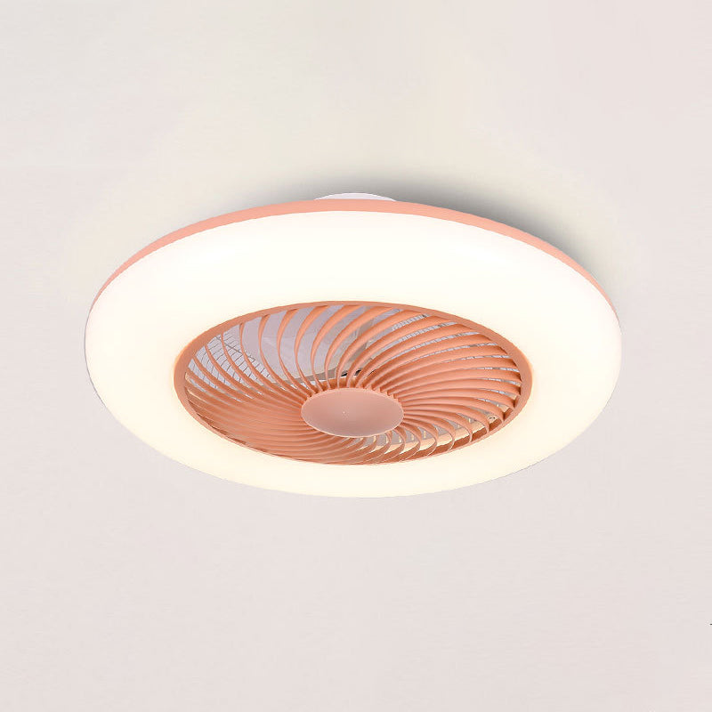 Runde Lüfterleuchte Deckenleuchte Makkaron Acryl -Esszimmer LED Semi Flush Light