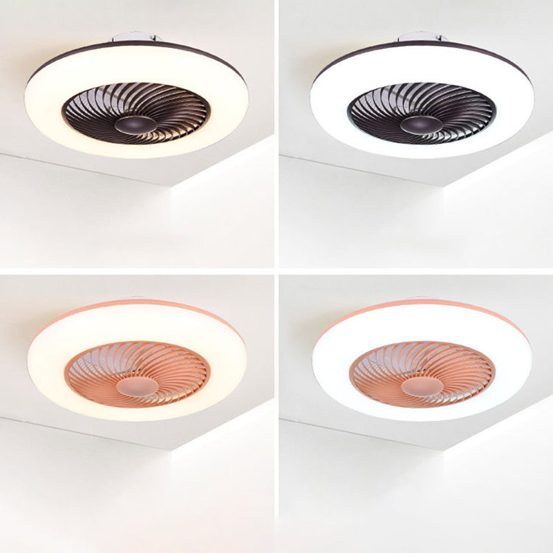 Runde Lüfterleuchte Deckenleuchte Makkaron Acryl -Esszimmer LED Semi Flush Light