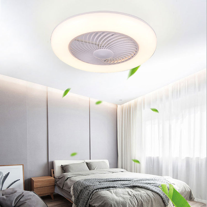 Runde Lüfterleuchte Deckenleuchte Makkaron Acryl -Esszimmer LED Semi Flush Light