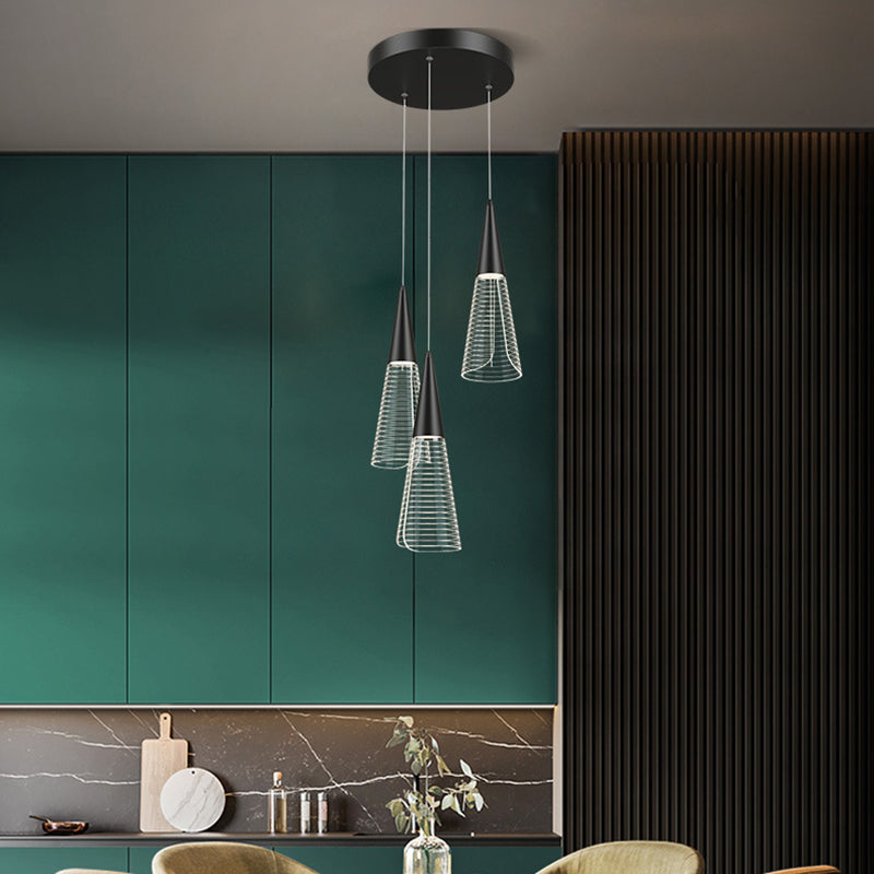 Cone Hanging Light Fixtures Modern Simple Acrylic Ceiling Pendant for Stairwell