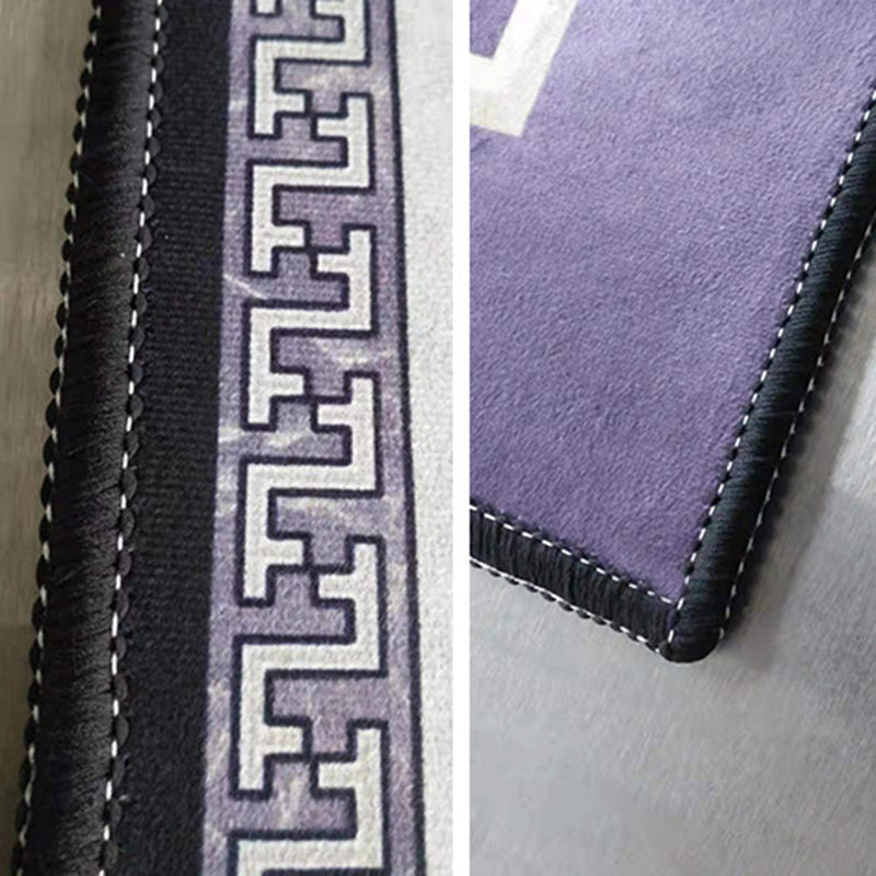 Modern Round Carpet Leisure Abstract Print Rug Washable Polyster Carpet with Non-Slip Backing