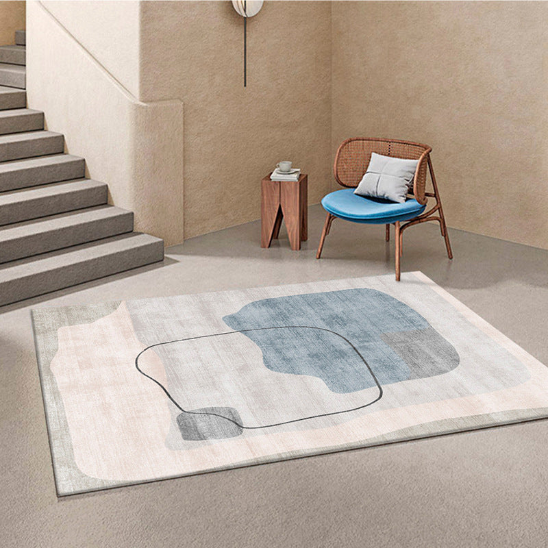 Stylish Area Carpet Contrast Panel Polyester Rug Living Room Indoor Rug with Non-Slip Backing