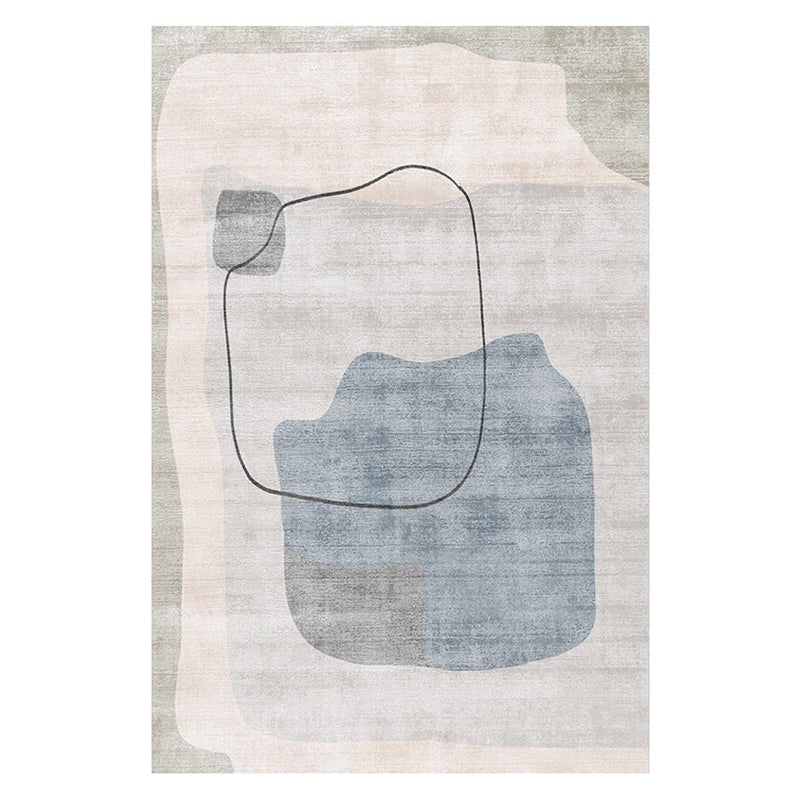 Stylish Area Carpet Contrast Panel Polyester Rug Living Room Indoor Rug with Non-Slip Backing